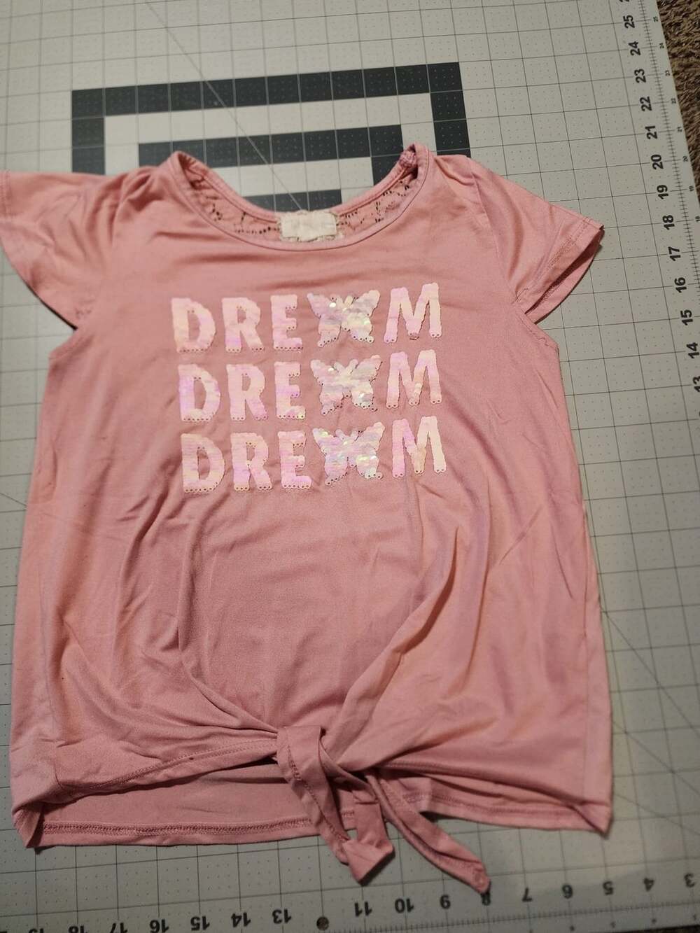 Bt.ween Dream Sequin Butterfly Graphic T-Shirt Pink